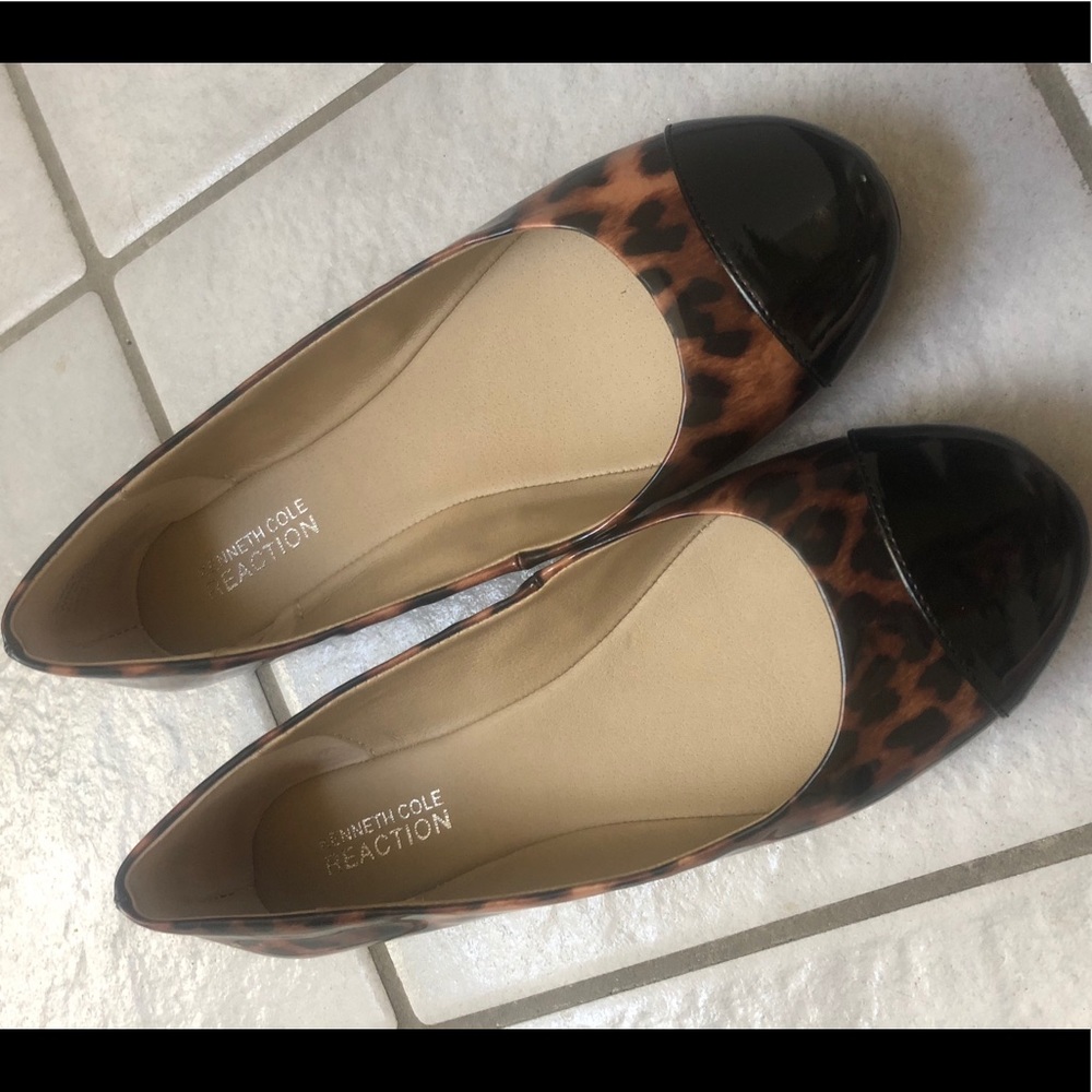 Kenneth Cole Reaction Black and Leopard Flats
